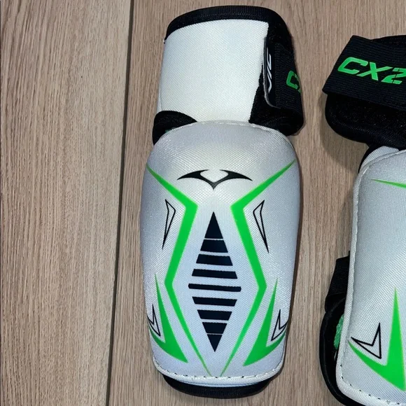 VIC CX2 White and Green Protective Elbow Pads - Picture 7 of 16